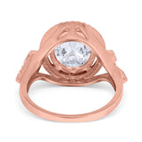 Oval Accent Wedding Engagement Ring Simulated Cubic Zirconia 925 Sterling Silver