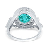 Oval Accent Wedding Engagement Ring Simulated Cubic Zirconia 925 Sterling Silver