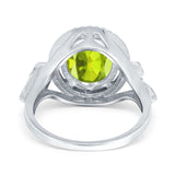 Oval Accent Wedding Engagement Ring Simulated Cubic Zirconia 925 Sterling Silver