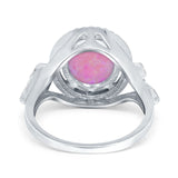 Oval Accent Wedding Engagement Ring Simulated Cubic Zirconia 925 Sterling Silver