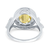 Oval Accent Wedding Engagement Ring Simulated Cubic Zirconia 925 Sterling Silver
