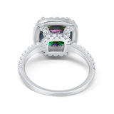 Engagement Ring Solitaire Cushion Simulated Cubic Zirconia 925 Sterling Silver
