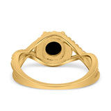 Halo Wedding Engagement Ring Infinity Twisted Shank Round Simulated Cubic Zirconia 925 Sterling Silver