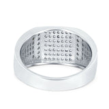 Micro Pave Eternity Engagement Ring Round Simulated CZ 925 Sterling Silver