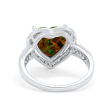 Halo Fashion Ring Heart Simulated Cubic Zirconia 925 Sterling Silver