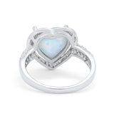 Halo Fashion Ring Heart Simulated Cubic Zirconia 925 Sterling Silver