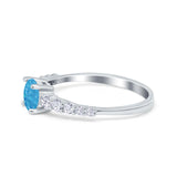 Petite Dainty Engagement Ring Round Simulated Cubic Zirconia 925 Sterling Silver