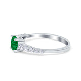 Petite Dainty Engagement Ring Round Simulated Cubic Zirconia 925 Sterling Silver