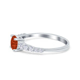 Petite Dainty Engagement Ring Round Simulated Cubic Zirconia 925 Sterling Silver