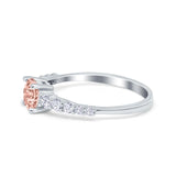 Petite Dainty Engagement Ring Round Simulated Cubic Zirconia 925 Sterling Silver