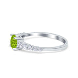 Petite Dainty Engagement Ring Round Simulated Cubic Zirconia 925 Sterling Silver