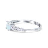 Petite Dainty Engagement Ring Round Simulated Cubic Zirconia 925 Sterling Silver