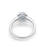 Halo Wedding Engagement Ring Round Cubic Zirconia 925 Sterling Silver SRO-16902