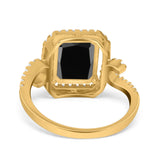 Halo Radiant Cut Wedding Engagement Ring Round Simulated Cubic Zirconia 925 Sterling Silver