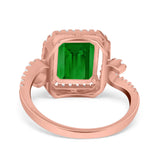 Halo Radiant Cut Wedding Engagement Ring Round Simulated Cubic Zirconia 925 Sterling Silver