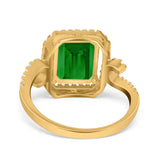 Halo Radiant Cut Wedding Engagement Ring Round Simulated Cubic Zirconia 925 Sterling Silver