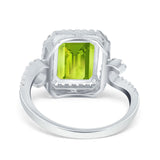 Halo Radiant Cut Wedding Engagement Ring Round Simulated Cubic Zirconia 925 Sterling Silver