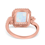 Halo Radiant Cut Wedding Engagement Ring Round Simulated Cubic Zirconia 925 Sterling Silver