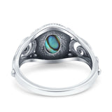 Solitaire Halo Wedding Engagement Ring Round Simulated Cubic Zirconia 925 Sterling Silver