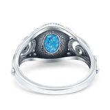 Solitaire Halo Wedding Engagement Ring Round Simulated Cubic Zirconia 925 Sterling Silver