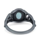 Solitaire Halo Wedding Engagement Ring Round Simulated Cubic Zirconia 925 Sterling Silver