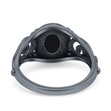 Solitaire Halo Wedding Engagement Ring Round Simulated Cubic Zirconia 925 Sterling Silver