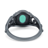 Solitaire Halo Wedding Engagement Ring Round Simulated Cubic Zirconia 925 Sterling Silver