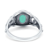 Solitaire Halo Wedding Engagement Ring Round Simulated Cubic Zirconia 925 Sterling Silver