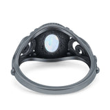 Solitaire Halo Wedding Engagement Ring Round Simulated Cubic Zirconia 925 Sterling Silver