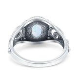 Solitaire Halo Wedding Engagement Ring Round Simulated Cubic Zirconia 925 Sterling Silver