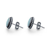 Twisted Rope Design Stud Post Earrings Round 925 Sterling Silver