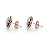 Twisted Rope Design Stud Post Earrings Round 925 Sterling Silver