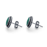 Twisted Rope Design Stud Post Earrings Round 925 Sterling Silver