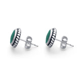 Twisted Rope Design Stud Post Earrings Round 925 Sterling Silver