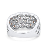 Half Eternity Fashion Band Ring Round Simulated CZ 925 Sterling Silver