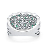 Half Eternity Fashion Band Ring Round Simulated CZ 925 Sterling Silver