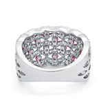 Half Eternity Fashion Band Ring Round Simulated CZ 925 Sterling Silver