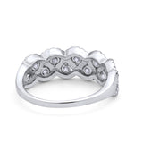 Weave Crisscross Infinity Ring Eternity Round Simulated CZ 925 Sterling Silver