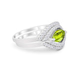 Two Piece Ring Band Round Simulated Cubic Zirconia 925 Sterling Silver