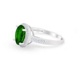 Oval Wedding Engagement Ring Round Cubic Zirconia Accent 925 Sterling Silver