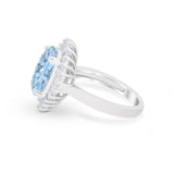 Oval Vintage Art Deco Wedding Ring Round Cubic Zirconia 925 Sterling Silver