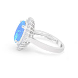 Oval Vintage Art Deco Wedding Ring Round Cubic Zirconia 925 Sterling Silver