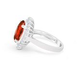 Oval Vintage Art Deco Wedding Ring Round Cubic Zirconia 925 Sterling Silver