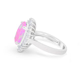 Oval Vintage Art Deco Wedding Ring Round Cubic Zirconia 925 Sterling Silver