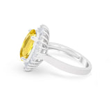 Oval Vintage Art Deco Wedding Ring Round Cubic Zirconia 925 Sterling Silver