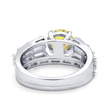 Two Piece Ring Band Bridal Round Simulated Cubic Zirconia 925 Sterling Silver