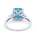 Art Deco Wedding Ring Round Simulated Cubic Zirconia 925 Sterling Silver