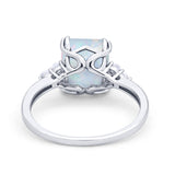 Art Deco Wedding Ring Round Simulated Cubic Zirconia 925 Sterling Silver