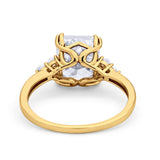 Art Deco Wedding Ring Round Simulated Cubic Zirconia 925 Sterling Silver