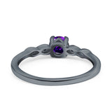 Petite Dainty Wedding Ring Simulated Round Cubic Zirconia 925 Sterling Silver